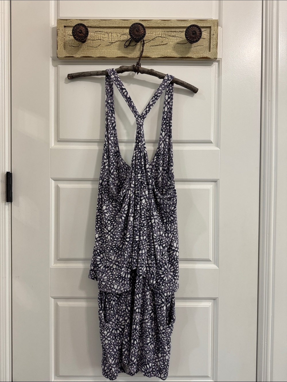 💕 Splendid Purple & White Patterned  Romper ✨ - Picture 4 of 9